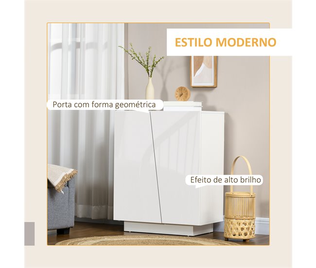 Aparador para Sala de Estar Melamina de Madeira HOMCOM Branco