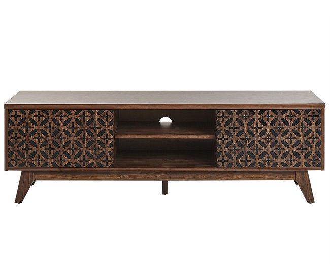 Beliani Mesa de TV PRESCOT 140 Castanho