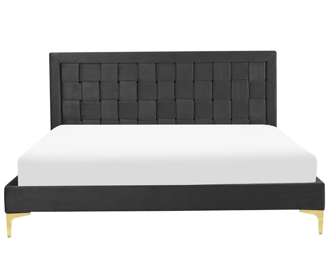 Beliani Cama Veludo LIMOUX 167x213 Azul Marino