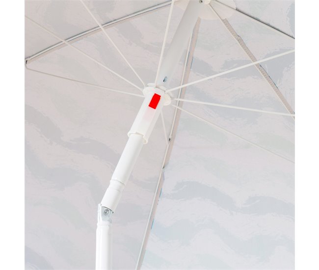 Aktive Guarda-sol de praia de 8 nervuras, ondas com revestimento Azul