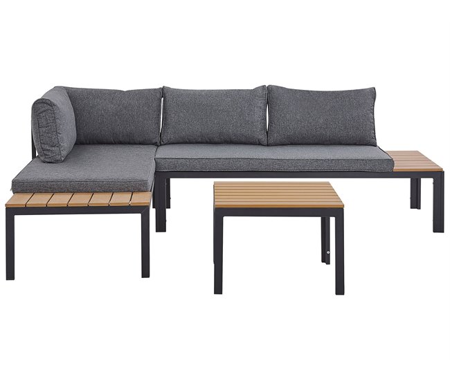 Beliani Conjunto lounge PIENZA Preto