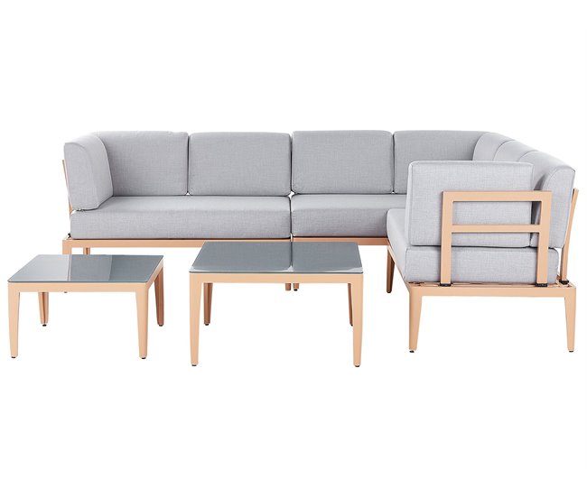Beliani Conjunto lounge RIMA III Cinza