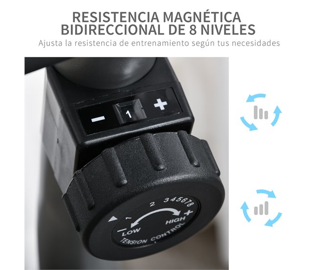 Bicicleta ergométrica Aço, ABS HOMCOM Cinza