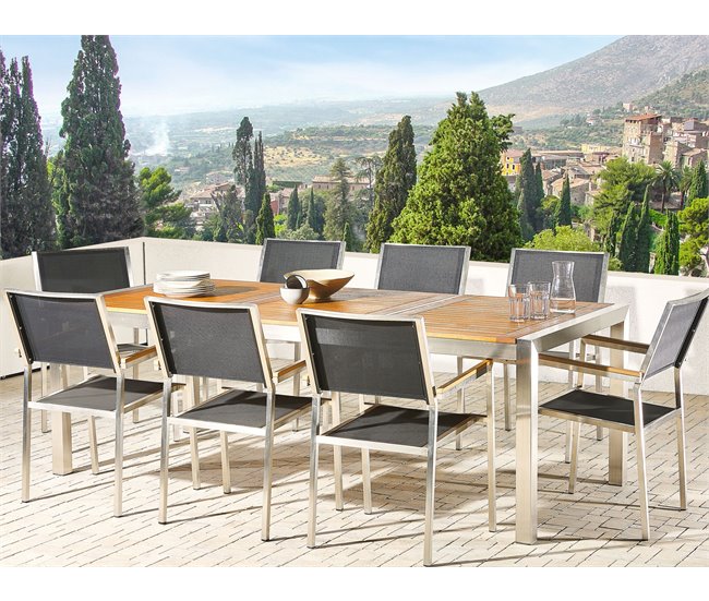 Beliani Mesa de refeição GROSSETO 100x220 Castanho