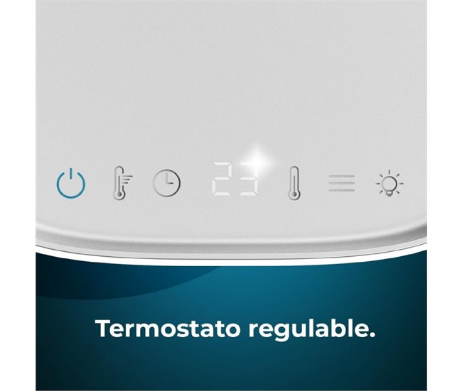 Cecotec Aquecedor cerâmico de mesa com 1500 W, ecrã digital, termóstato ajustável e 3 modos de funcionamento. Branco
