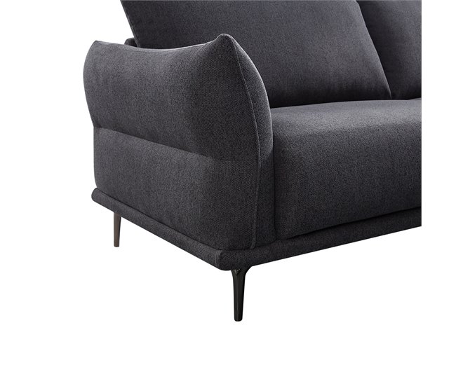 Sofá fixo de 3 lugares ALIX cor cinzento escuro Cinza Escuro