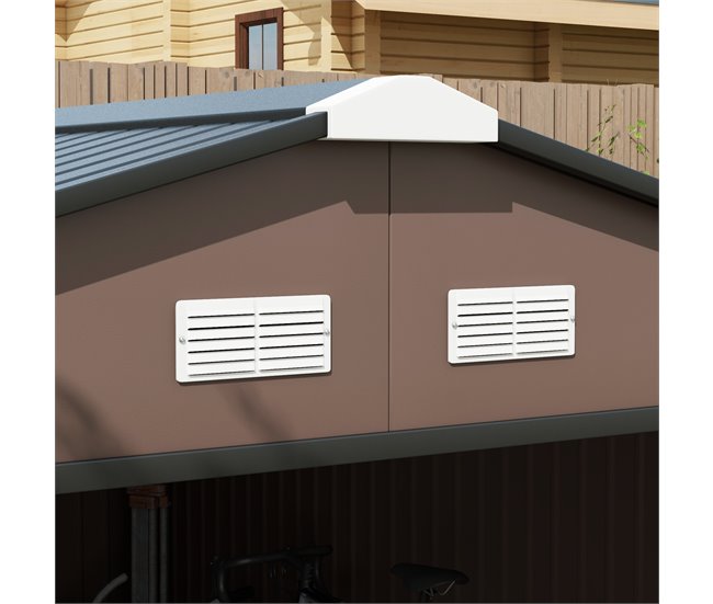 Abrigo de Exterior Aço Galvanizado e PP Outsunny Castanho