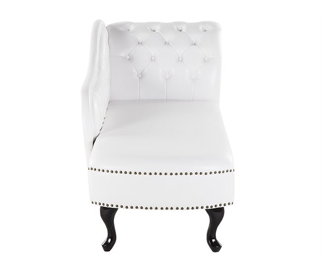 Beliani Chaise longue versão à direita Pele sintética NIMES Branco