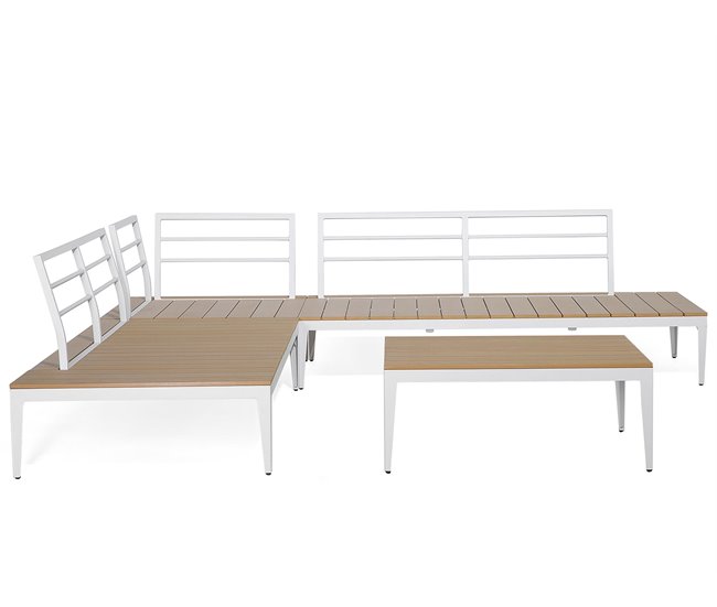 Beliani Conjunto lounge POSITANO Cinza Escuro