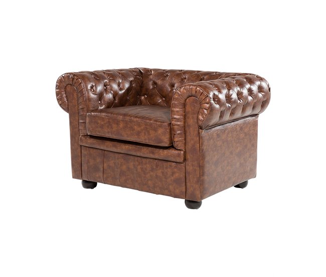 Beliani Poltrona CHESTERFIELD Bege