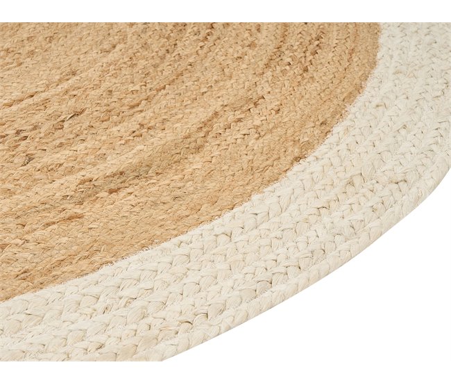 Beliani Entrelaçado YAYALAR 140x140 Branco/ Bege