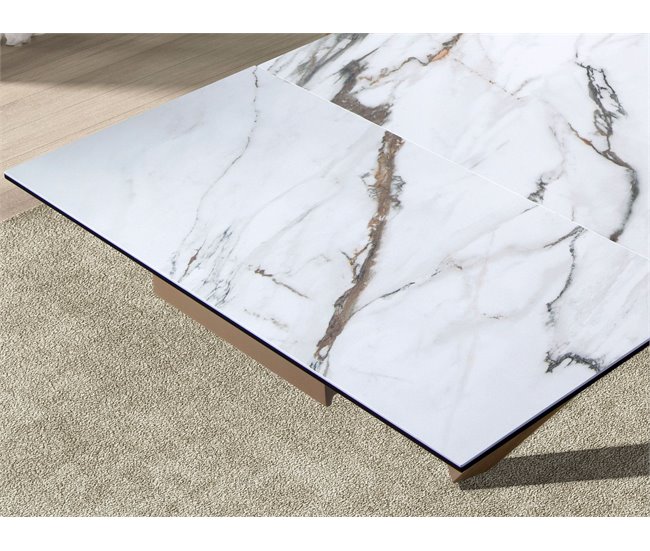 ANGEL CERDA Mesa de jantar extensível 240x100 Branco/ Madeira