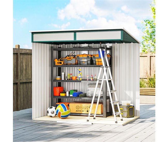 Abrigo de Jardim Aço Galvanizado Outsunny Verde