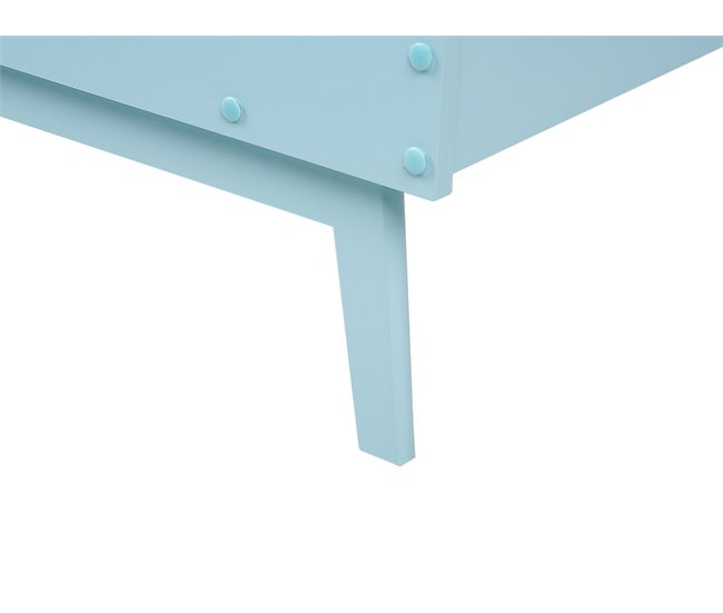 Beliani Cama com estrado Pinho BONNAC 95x210 Azul Claro