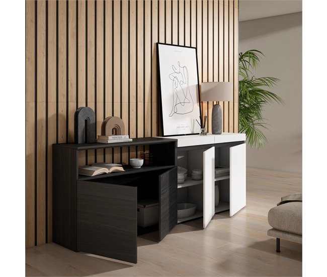 Aparadores para sala 200 Branco/ Preto