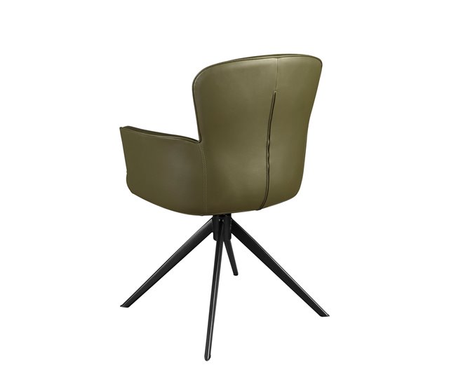 ANGEL CERDA Cadeira giratória em pele de verde escuro Verde