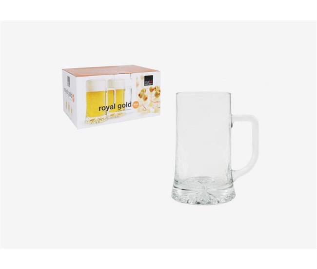 Conjunto de 6 canecas de cerveja ROYAL Transparente