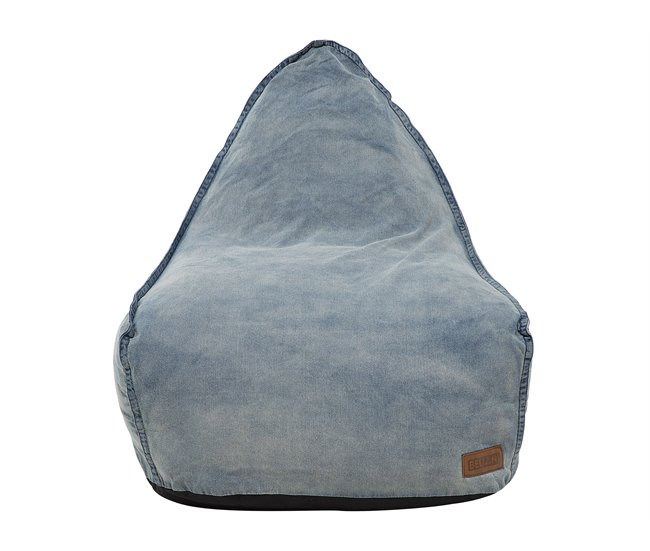 Beliani Pufe DROP LINEN Azul Claro