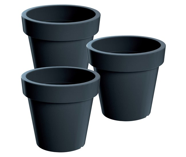 3x lofly plástico pote Antracite