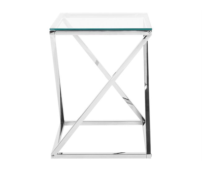 Beliani Mesa de apoio BEVERLY 40x40 Cinza