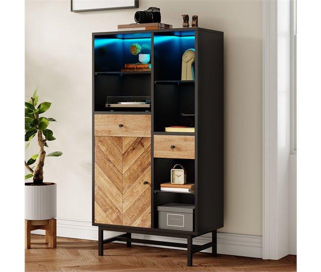 Aparadores Preto/ Madeira