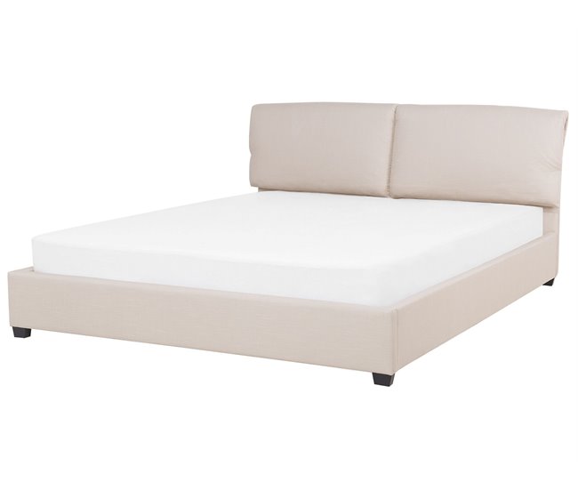 Beliani Cama com estrado Poliéster BELFORT 191x212 Bege