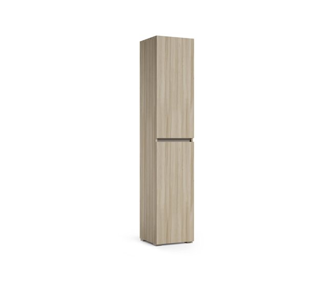 Armário multiuso com 2 portas com efeito madeira 45 Branco