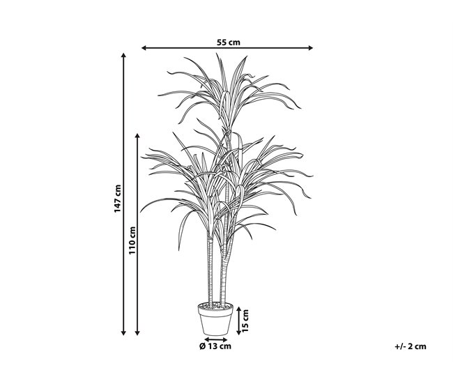 Beliani Planta artificial DRACAENA ANITA Verde