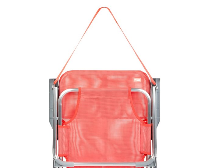 Aktive Conjunto de 2 cadeiras de praia dobráveis com encosto fixo Coral