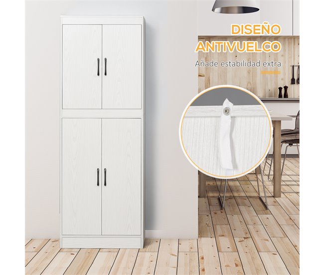 Armário de Cozinha Melamina de Madeira HOMCOM, casa - cozinha 60 Branco