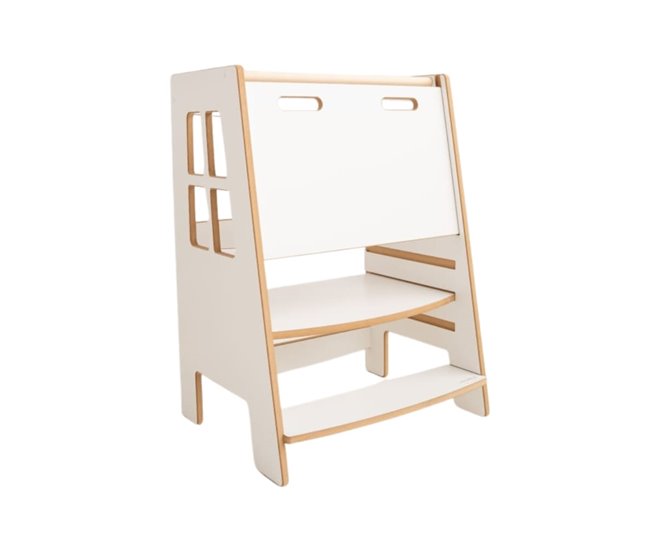 Torre de aprendizagem dupla safe montessori branca