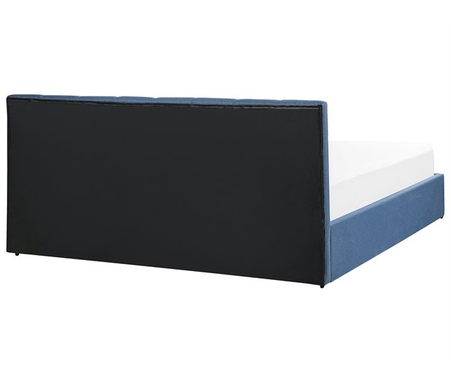 Beliani Cama com estrado Poliéster DREUX 191x214 Azul