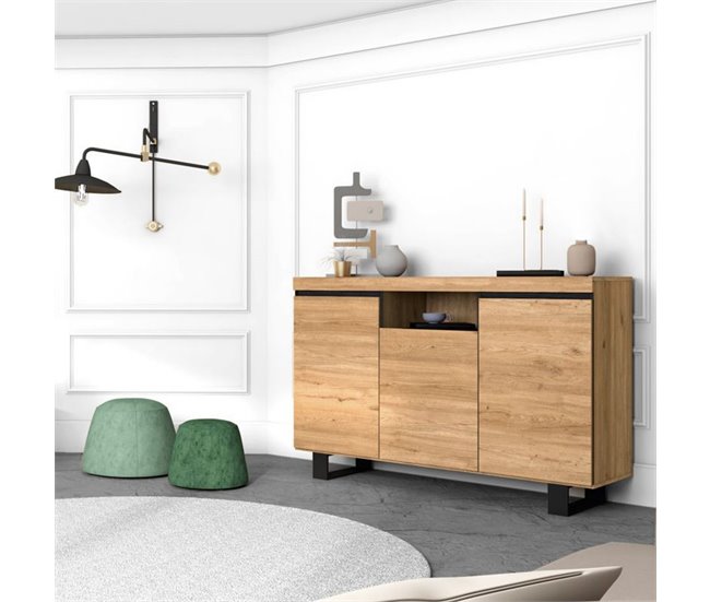 Aparador Ebos UP 140 Preto / Cinza