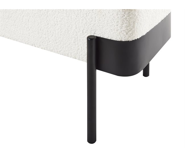 Beliani Banco de cama Chenille WARREN 100x40 Branco