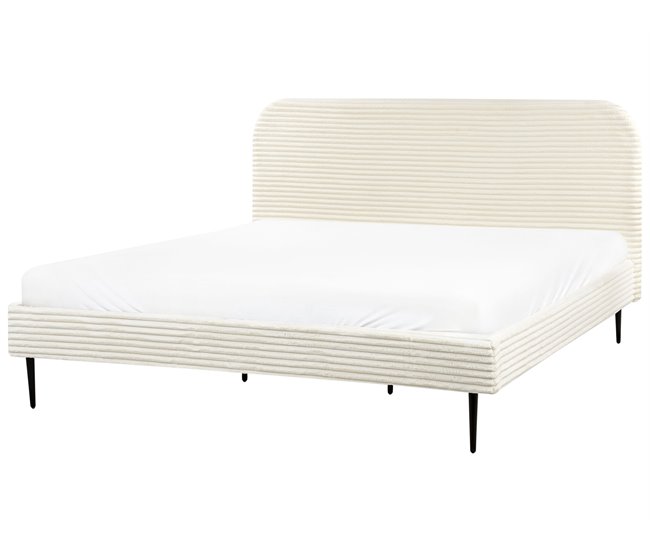 Beliani Cama Bombazine FLAYAT 193x215 Branco