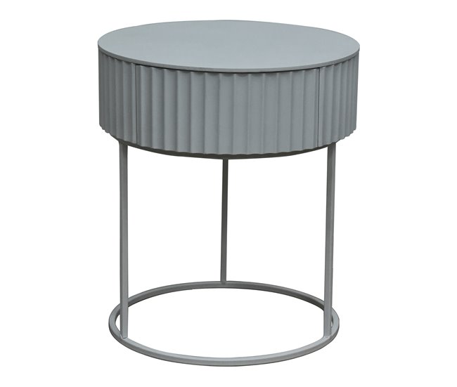 Mesa de apoio Rill redonda com gaveta [en.casa] 40x40 Branco