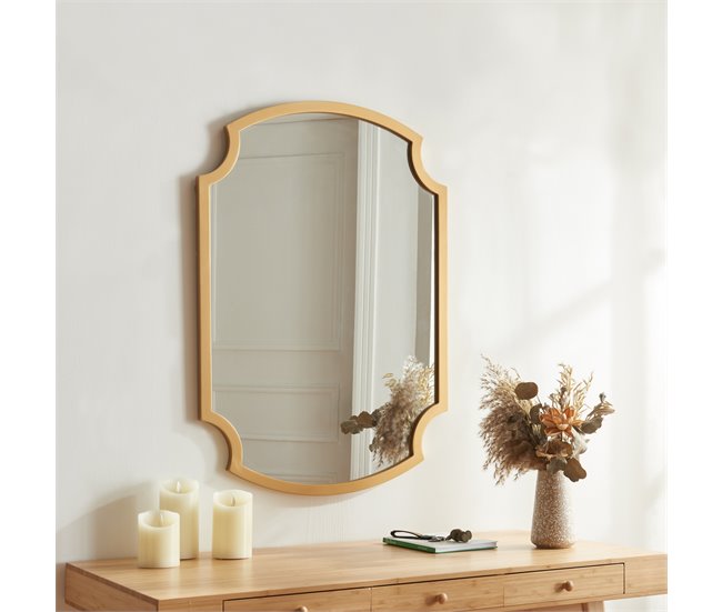 [en.casa] Espelho de parede Aura design atrativo MDF Dourado