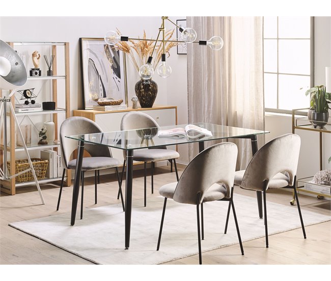 Beliani Mesa de jantar TOTHAM 90x150 Transparente