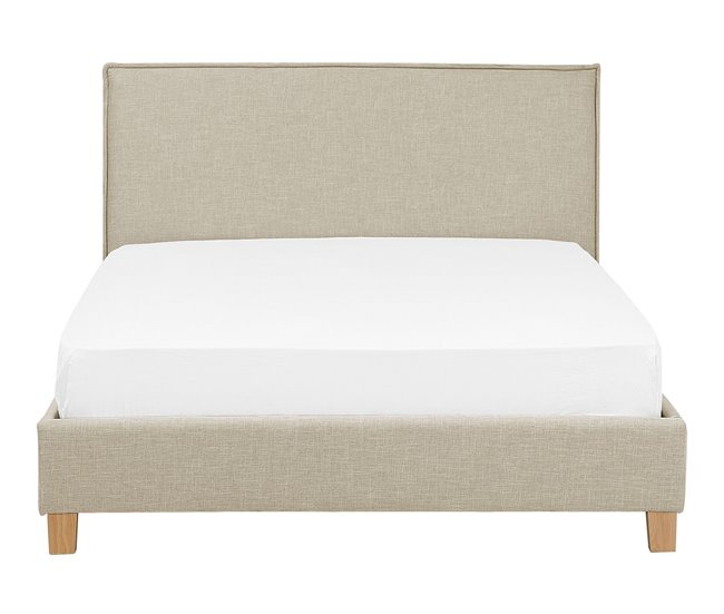 Beliani Cama com estrado Poliéster SENNEZ 155x216 Bege