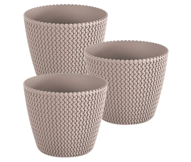 3x maconha redonda 8l Prosperplast Splofy Castanho Claro
