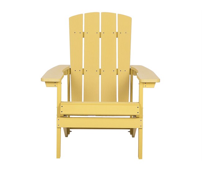 Beliani Cadeira de jardim ADIRONDACK Amarelo