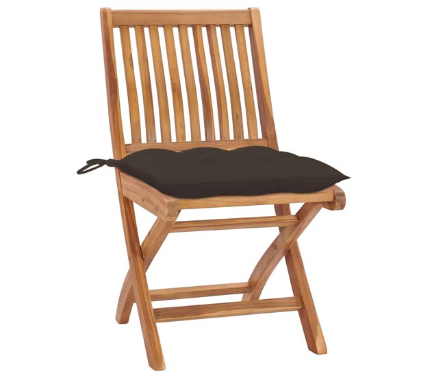 Cadeiras de jardim - cadeiras de exterior dobráveis c/ almofadões 8 pcs teca maciça