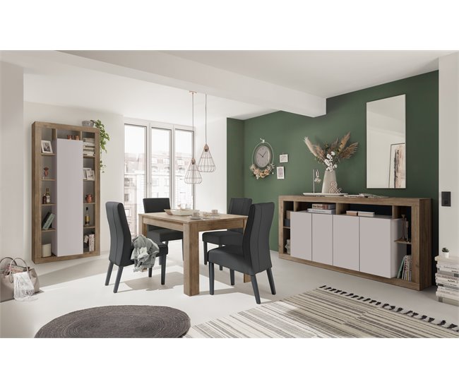 Mesa de jantar extensível RIMINI Carvalho