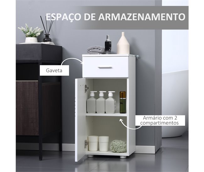 Armário Casa de Banho Melamina de Madeira kleankin 35 Branco