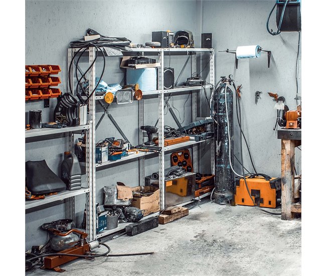 Estante Modular com 5 Prateleiras Ajustáveis ​​O91 90 Prata