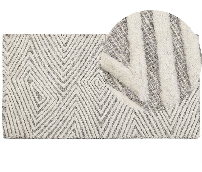 Beliani Entrelaçado GOKSUN 80x150 Branco/ Bege