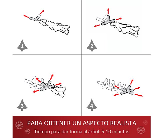 Árvore de Natal Artificial PVC, Serapilheira e Cimento HOMCOM Multicor