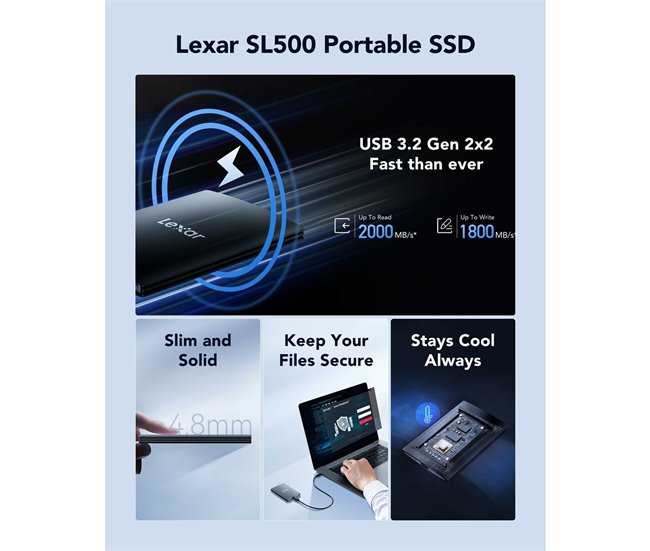 Disco Duro Externo LSL500X001T-RNBNG Preto