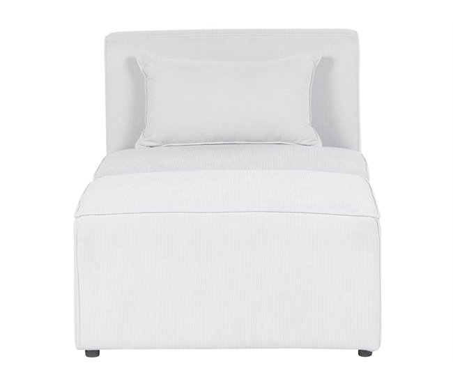 Beliani Chaise longue Bombazine LEMVIG Branco/ Bege