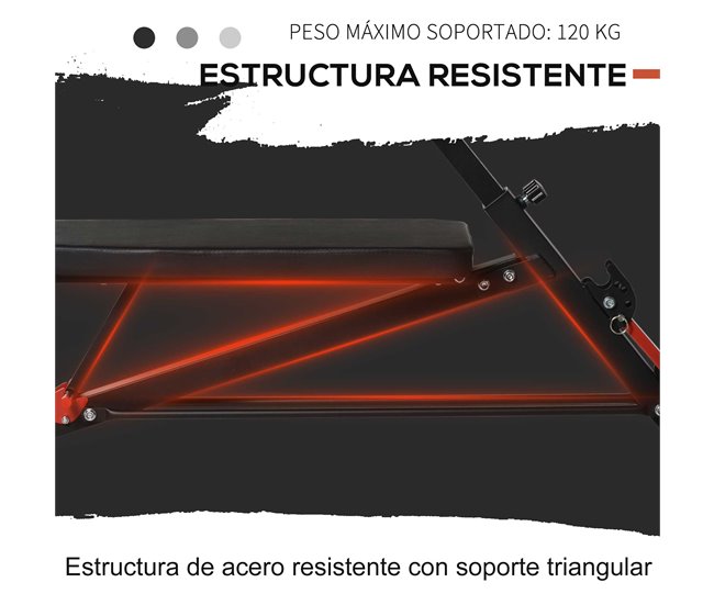 Banco de haltere Steel, EVA Foram HOMCOM Multicor